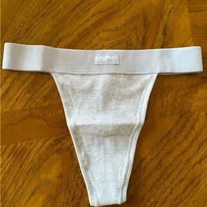 Skims cotton rib thing, XS, in light Heather gray.